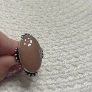 Beautiful PINK SUNSTONE Handmade Sterling 925 Ring Size 9.25 #211E